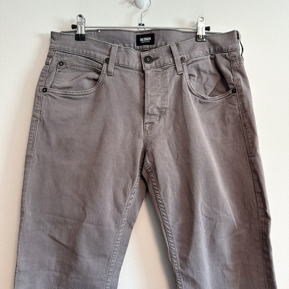 Hudson Byron Five Pocket Gray Straight Leg Button Fly Men's Jeans Size 31 - Picture 4 of 10